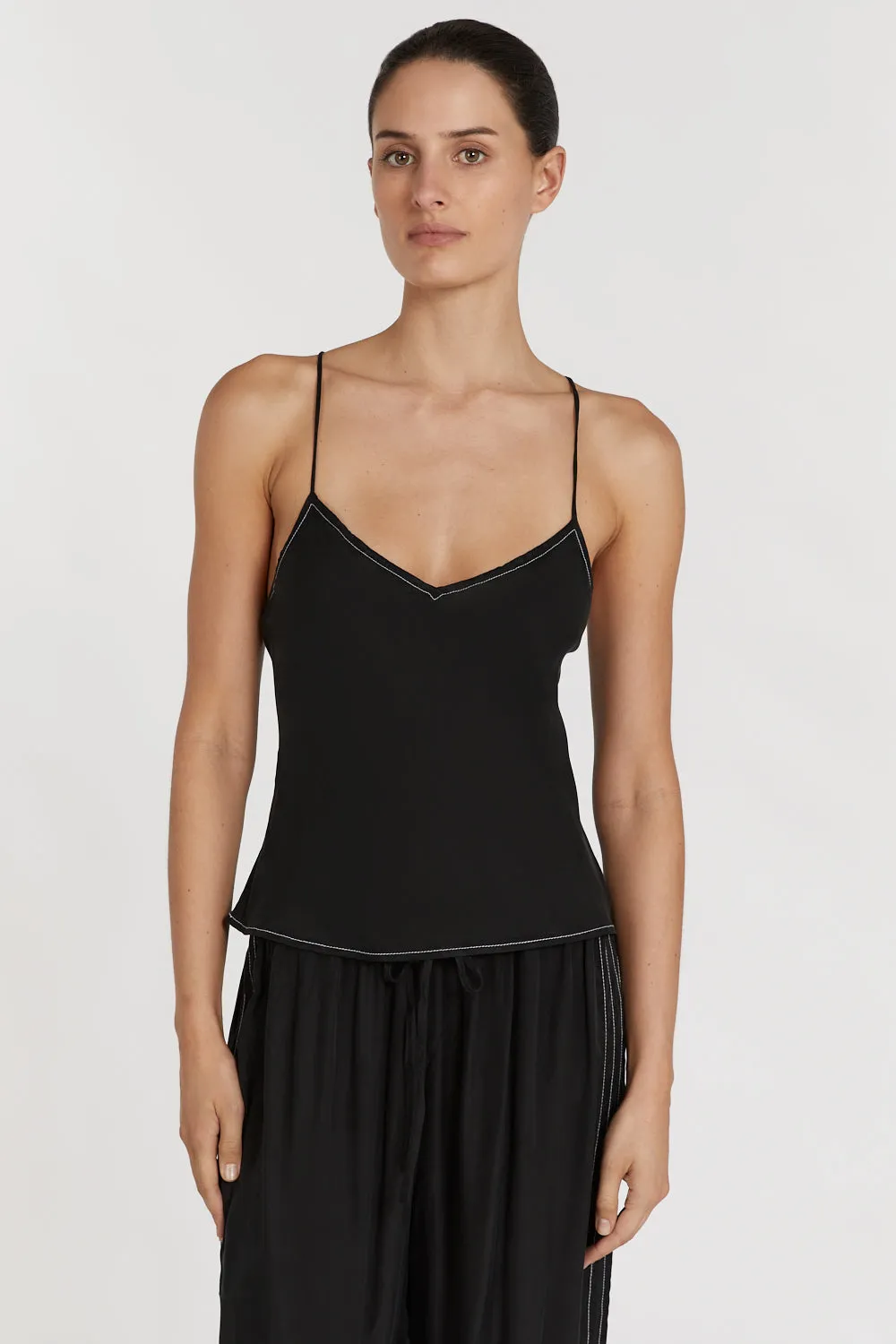 KEELY BLACK CUPRO CAMI TOP