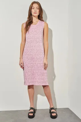 Knee-Length Sheath Dress - Soft Knit, Perfect Pink