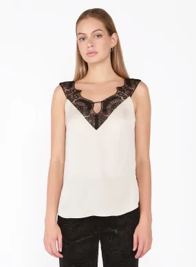 Lace Trim Satin Cami