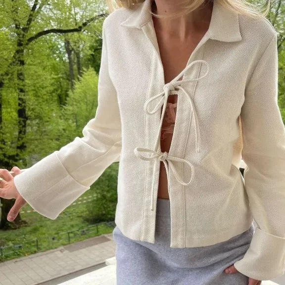 Lace-up Cardigan Single Wear Women's Jackets