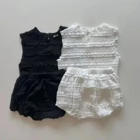 Layered Ruffle Vest & Shorts Set