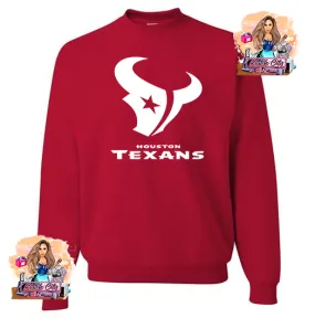 Logo& H Texans white on Red sweater