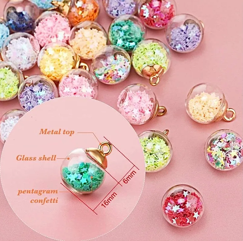 Love Potion Crystal Ball Pendant Charms