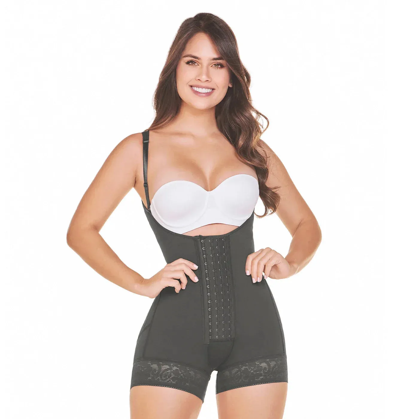 MARIAE FPT1530 Post Surgery High Compression Garment Mid Thigh & Open Bust Stage 2 Faja Colombiana