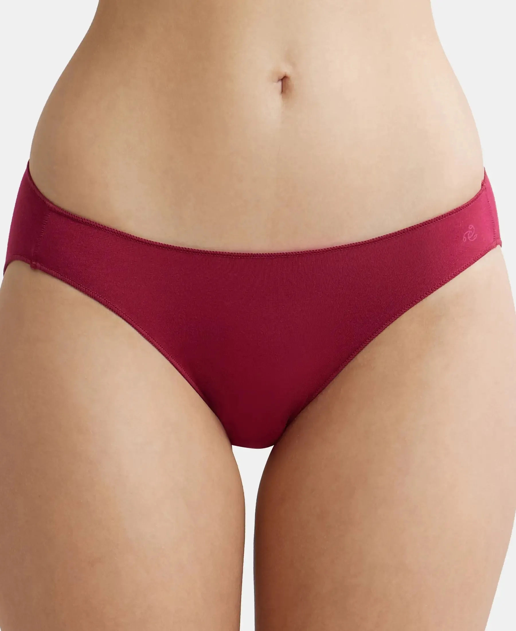 Medium Coverage Micro Modal Elastane Stretch Bikini With Concealed Waistband and StayFresh Treatment - Anemone