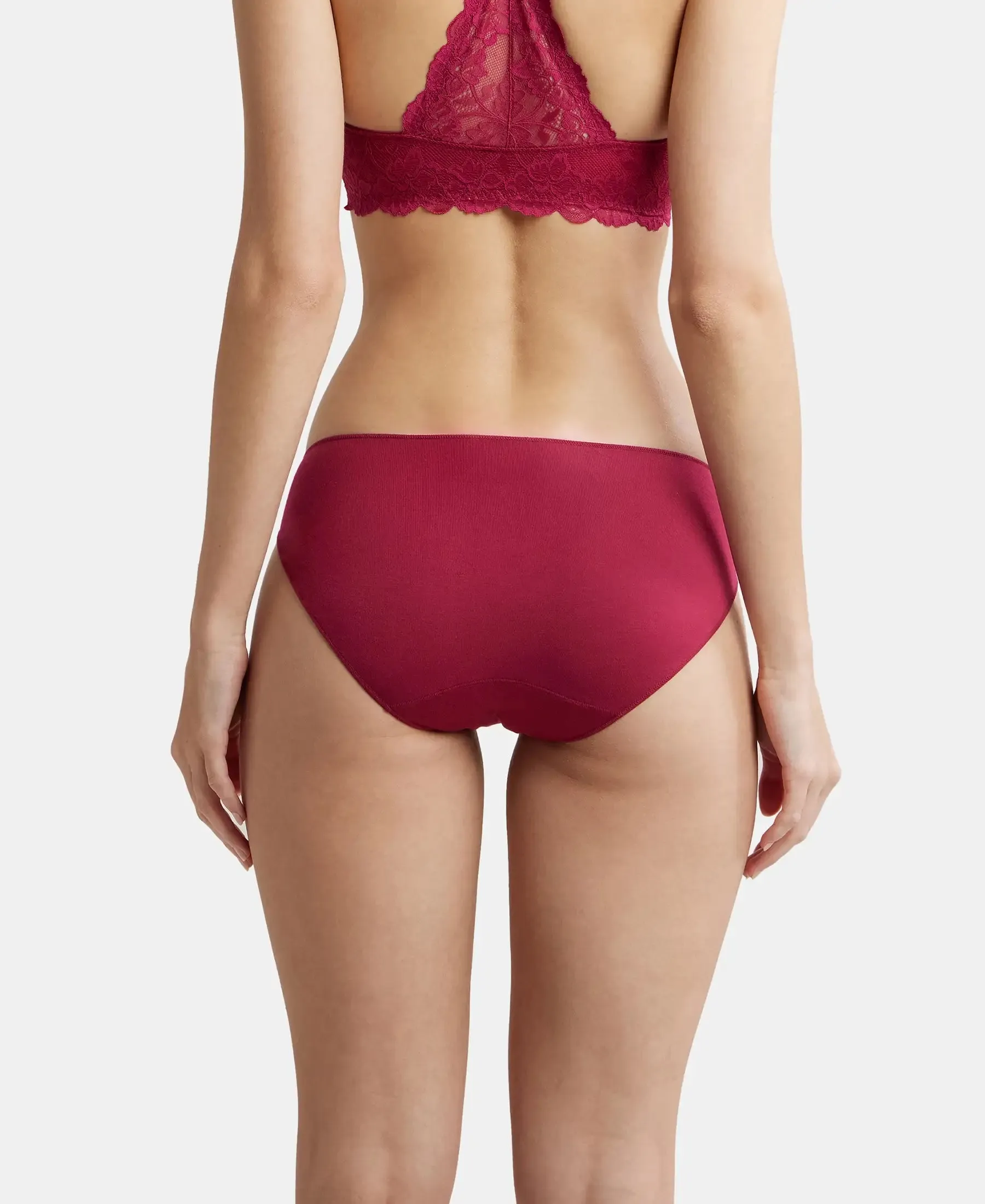 Medium Coverage Micro Modal Elastane Stretch Bikini With Concealed Waistband and StayFresh Treatment - Anemone