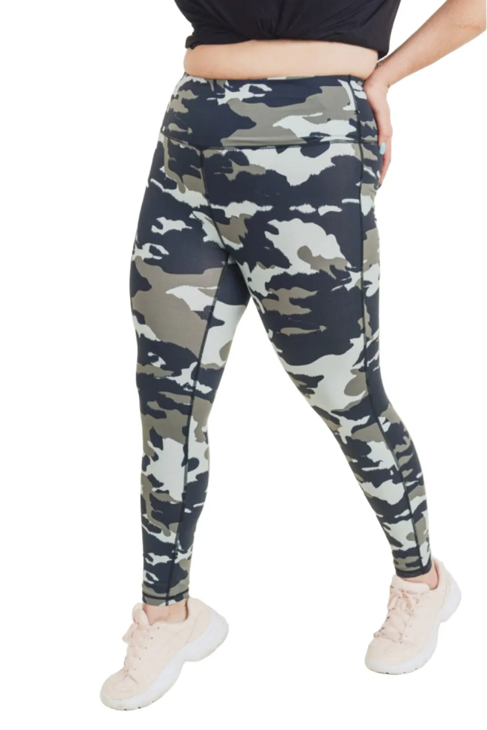 Mono B Jungle Camo High Waist Leggings APH2628 and Plus