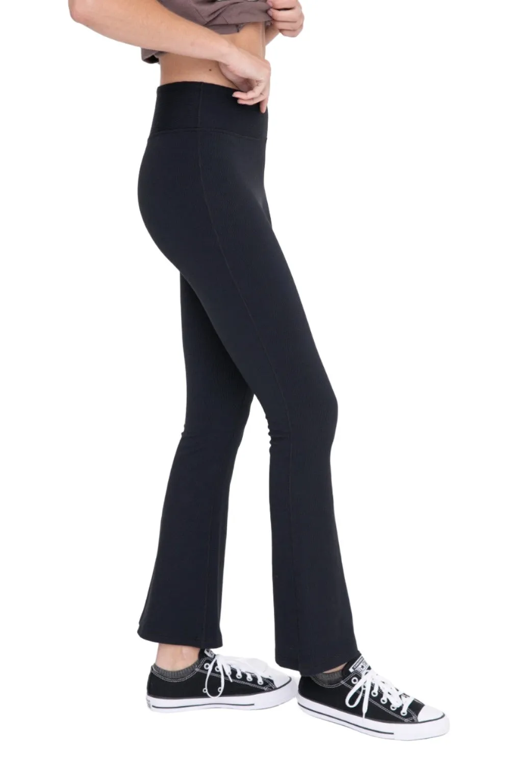 Mono B  Ribbed Flare High-Waist Leggings APH-A12101