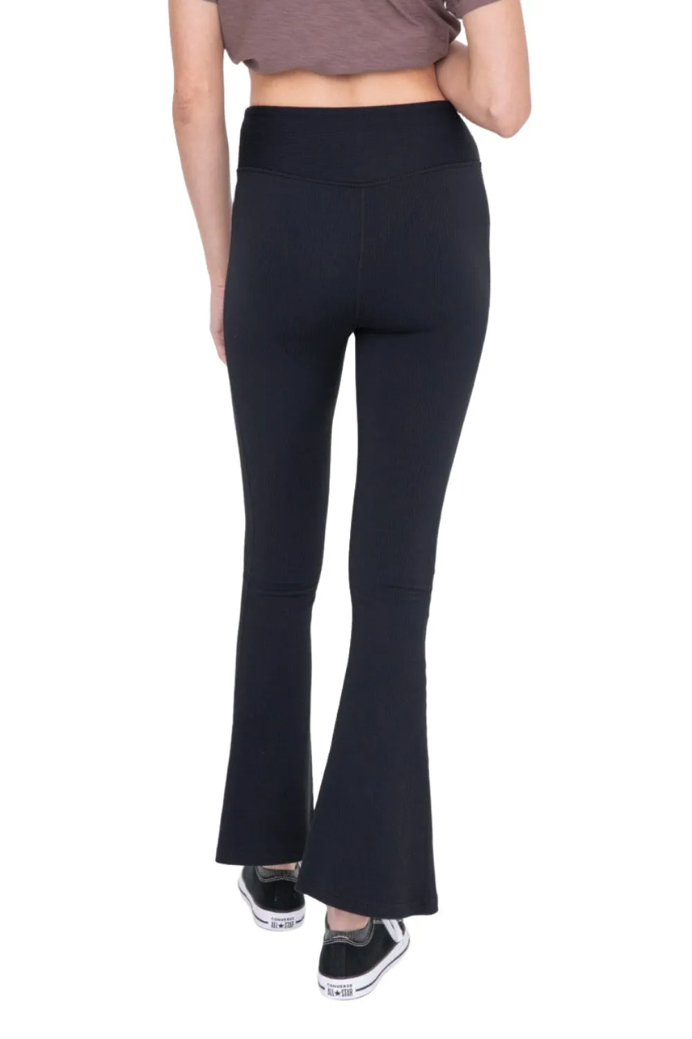 Mono B  Ribbed Flare High-Waist Leggings APH-A12101