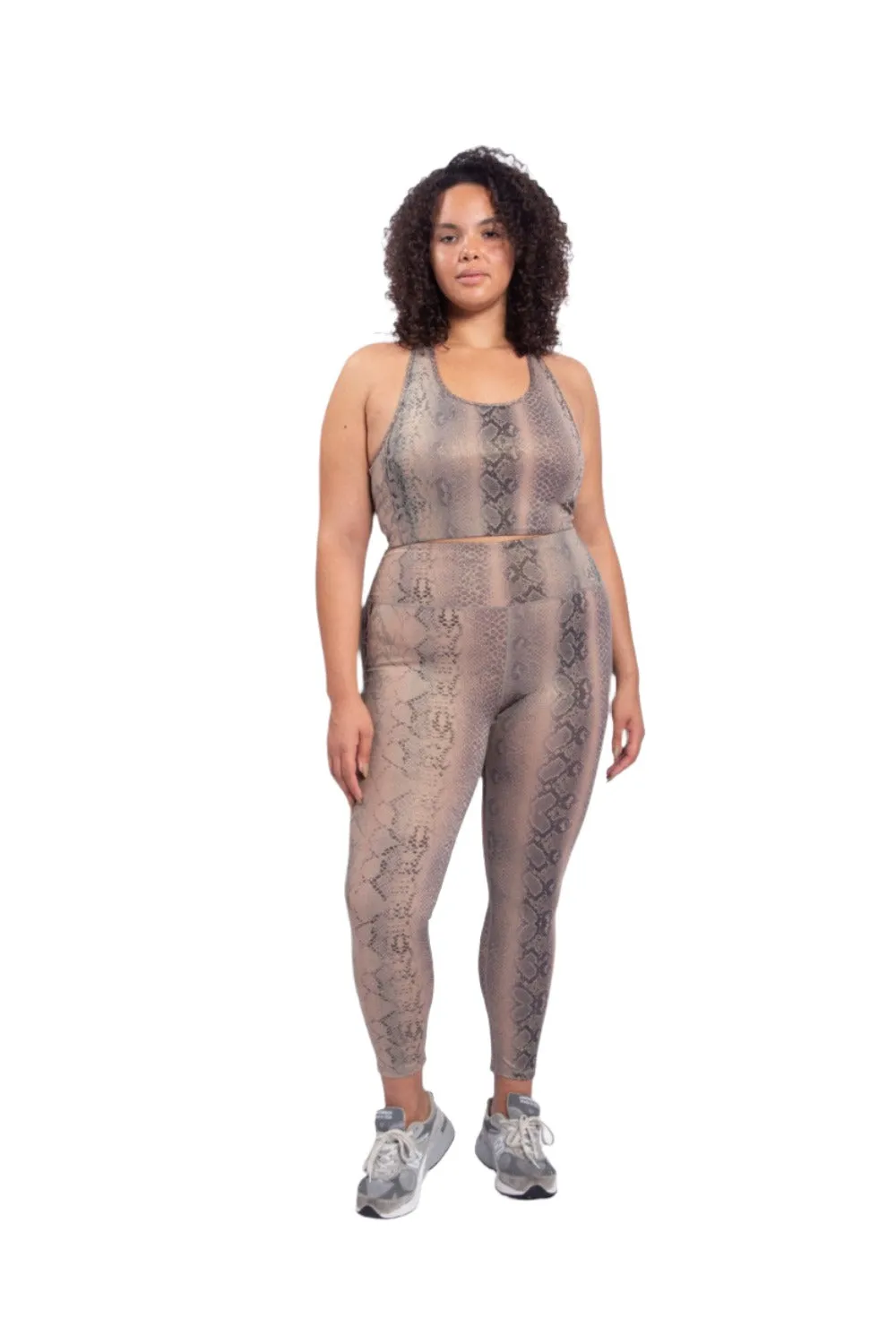 Mono B Shimmer Snake Foil High-Waisted Leggings APH-A0762 and Plus