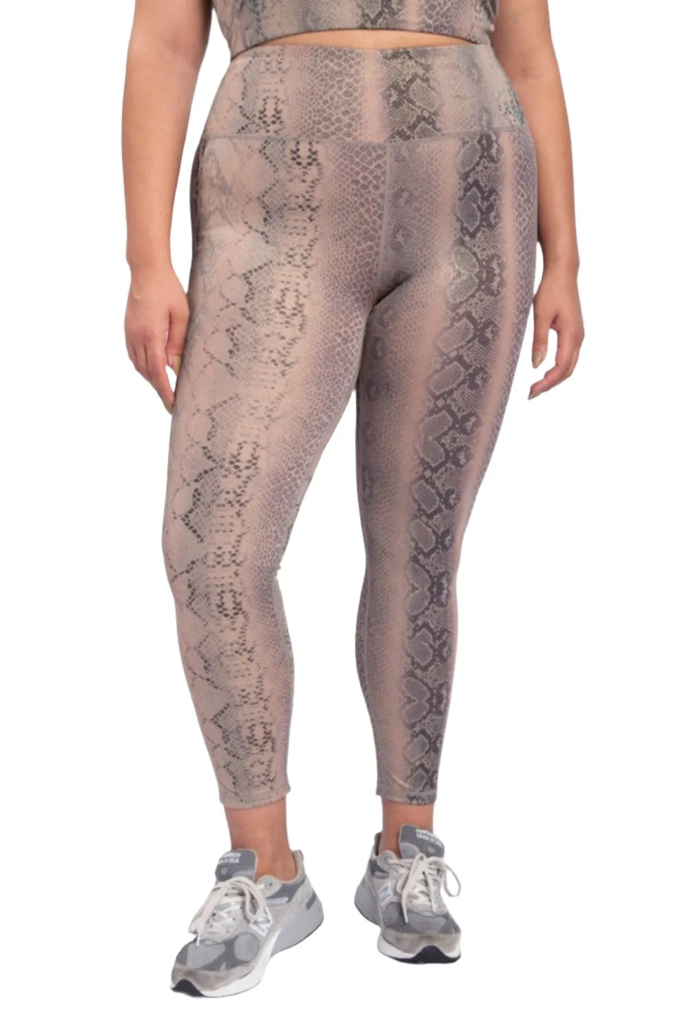 Mono B Shimmer Snake Foil High-Waisted Leggings APH-A0762 and Plus