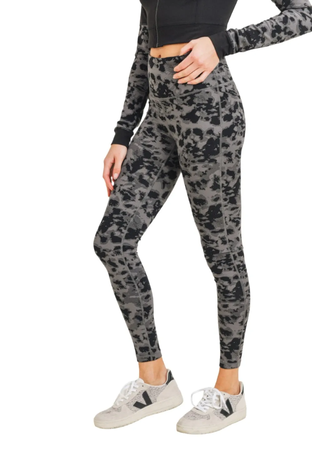 Mono B Textured Spotted  High waist Leggings APH-A075 and Plus