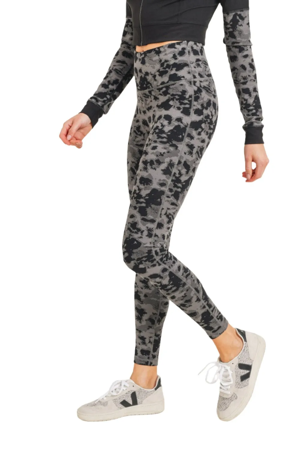 Mono B Textured Spotted  High waist Leggings APH-A075 and Plus