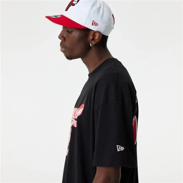 NEW ERA NBA CHICAGO BULLS INFILL LOGO OVER-SIZED TEE