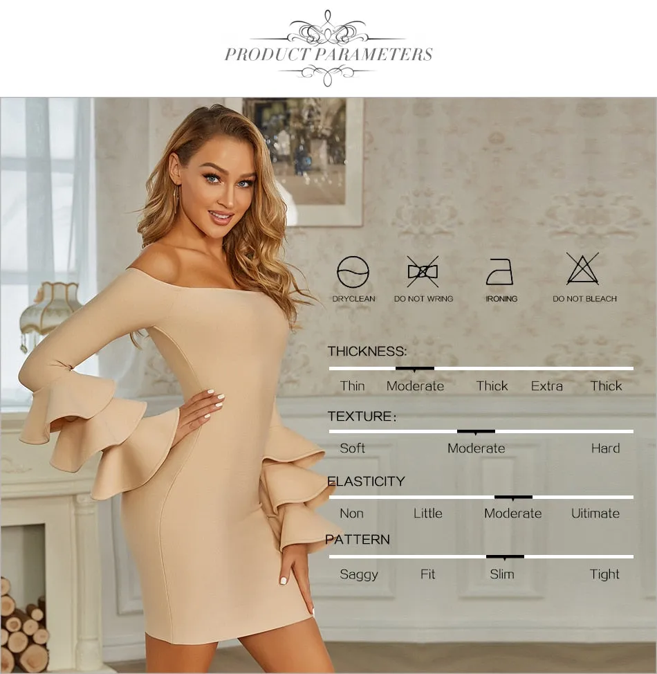 New Summer Butterfly Long Sleeve Bandage Dress