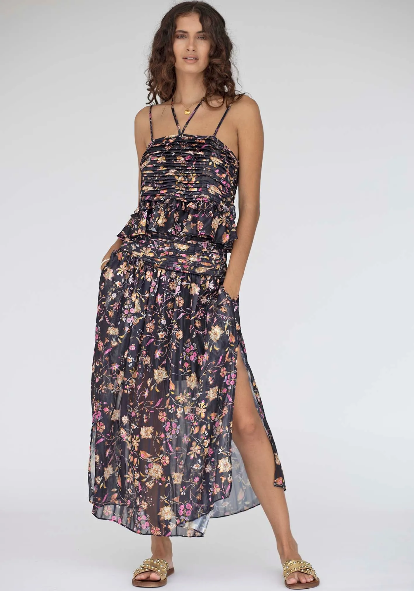 Night Chintz Maxi Skirt