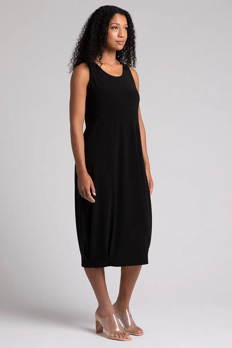 Nu Pleat Hem Tank Dress | Black