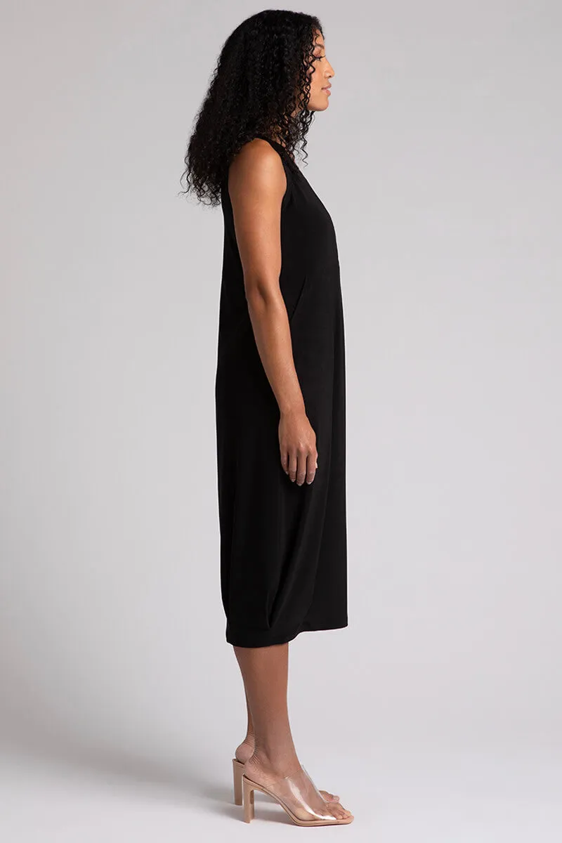 Nu Pleat Hem Tank Dress | Black