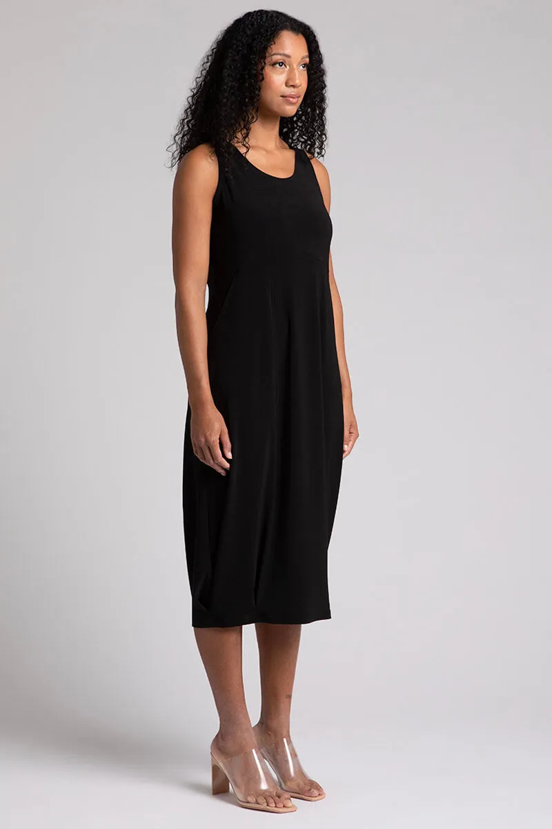 Nu Pleat Hem Tank Dress | Black