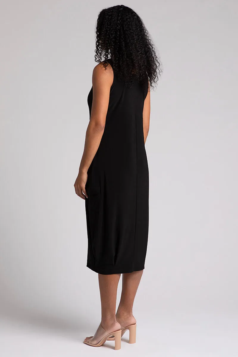 Nu Pleat Hem Tank Dress | Black