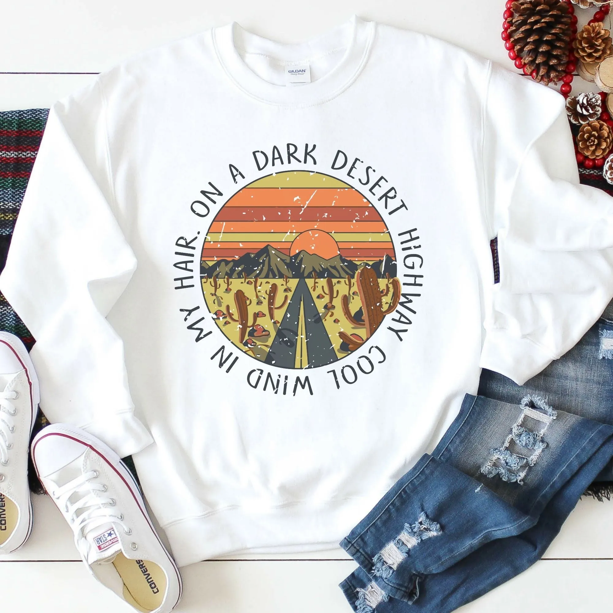 On A Dark Desert Unisex Fit Sweatshirt