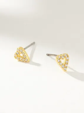 Open Heart Stud Earrings