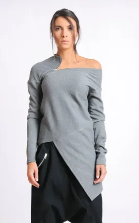 Open Shoulder Zipped Tunic