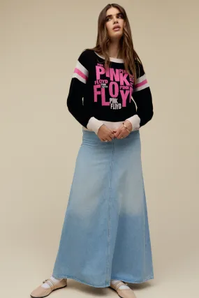 Pink Floyd Scattered Text Knit Pullover in Black