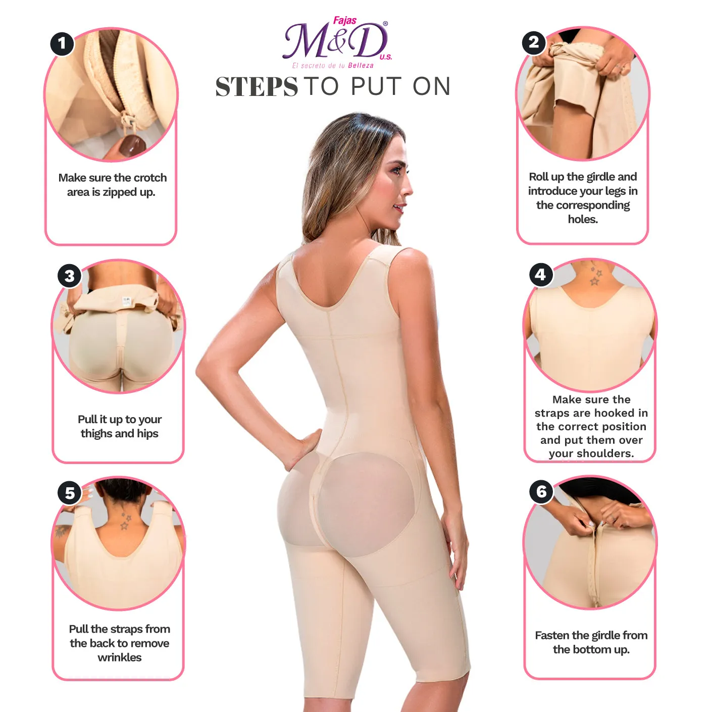 Post-Surgery Liposuction and Slimming massages Faja with Closure system, Knee-length & Bathroom-Friendly Design MYDF0879