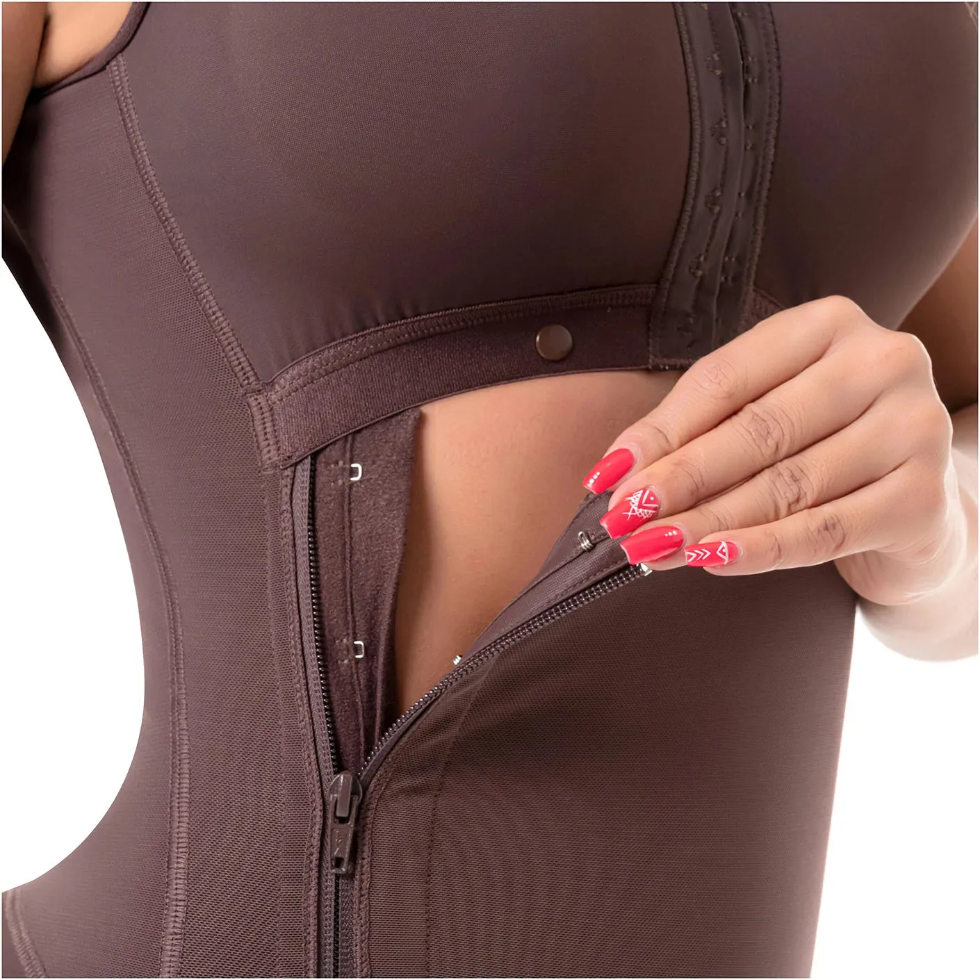 Postpartum C-Section and Post-Surgery BBL Support with Built-in Bra, High Back & Medium Compression Fajas Sonryse 053ZL