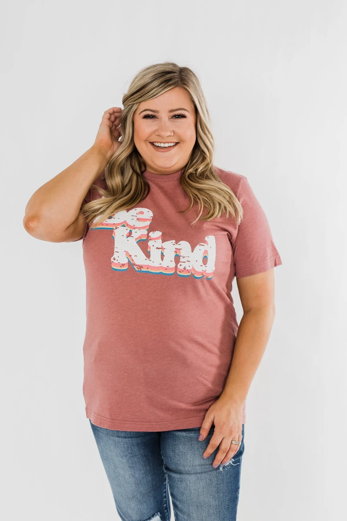 "Be Kind" Graphic Tee- Heather Mauve