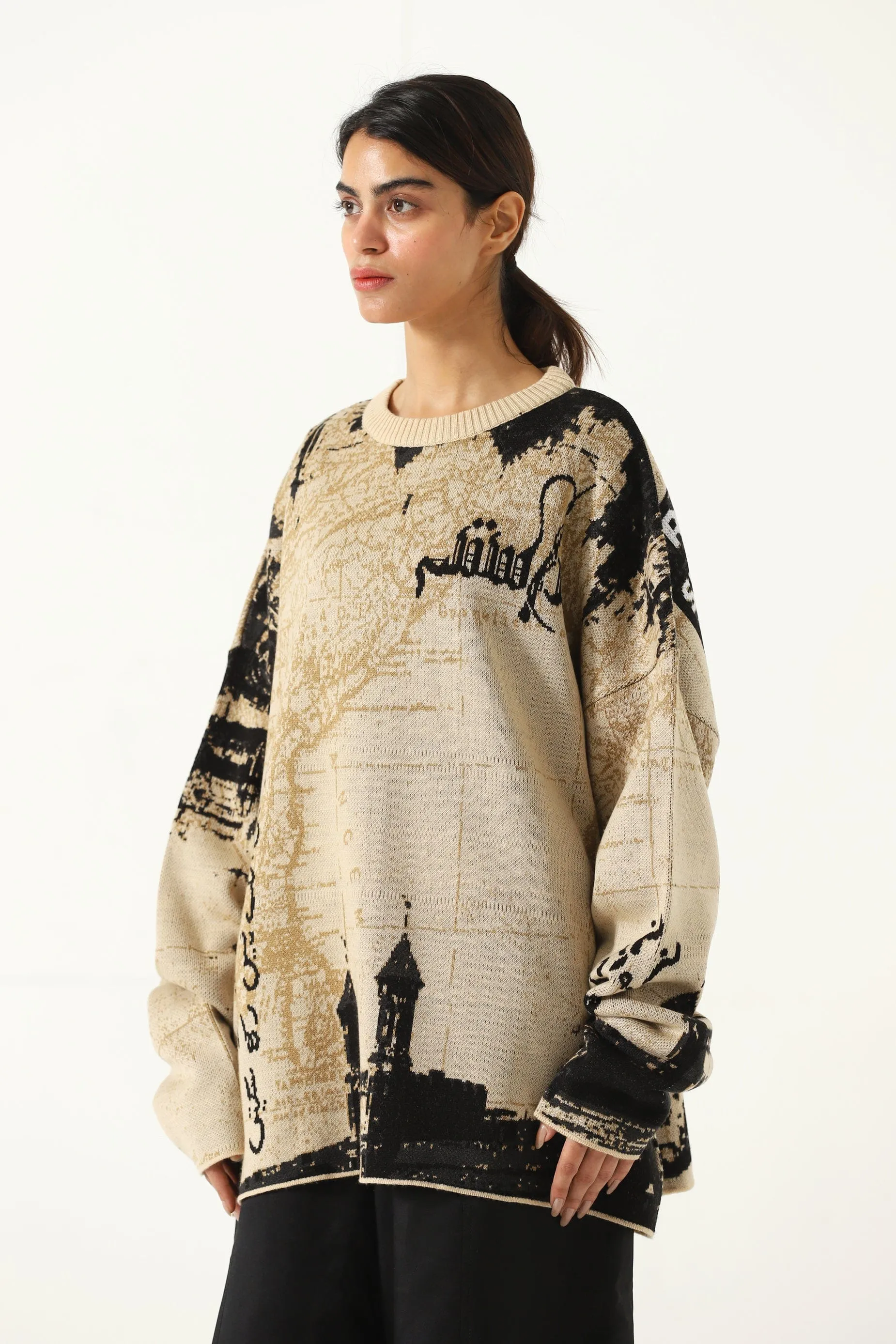 "FROM SUBCONTINENT WITH LOVE" KNIT SWEATER