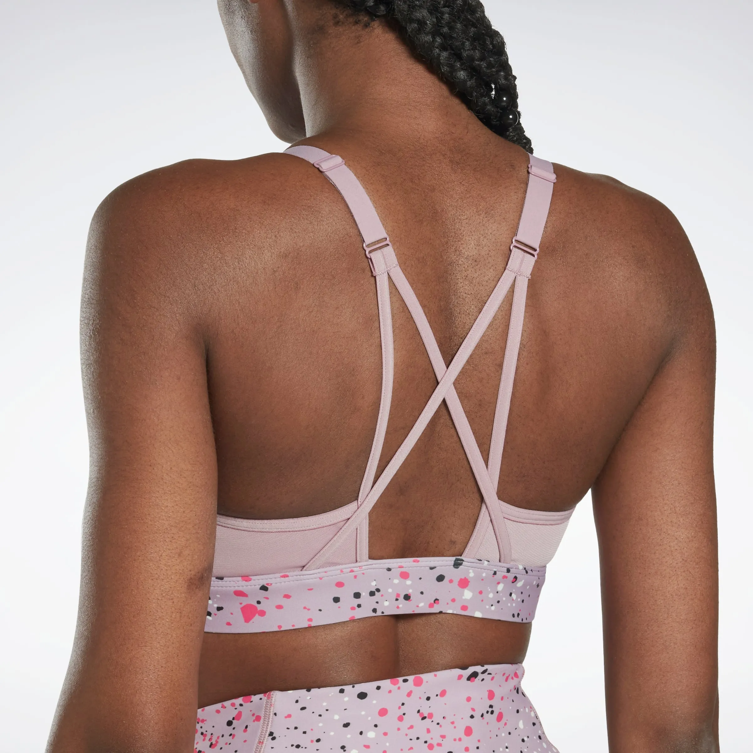 Reebok Apparel Women Lux Multi-Colored Speckle Strappy Bra Inflil