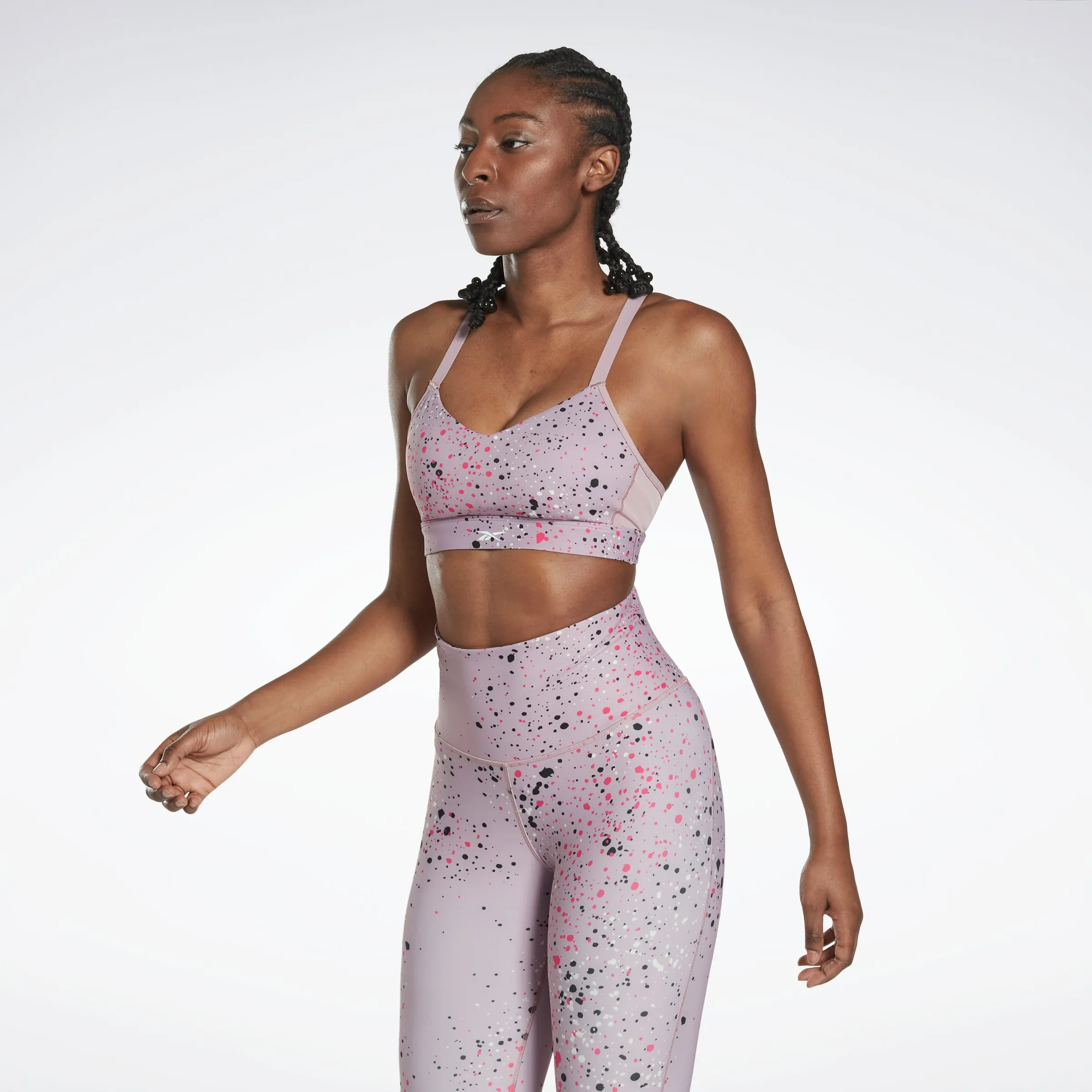 Reebok Apparel Women Lux Multi-Colored Speckle Strappy Bra Inflil