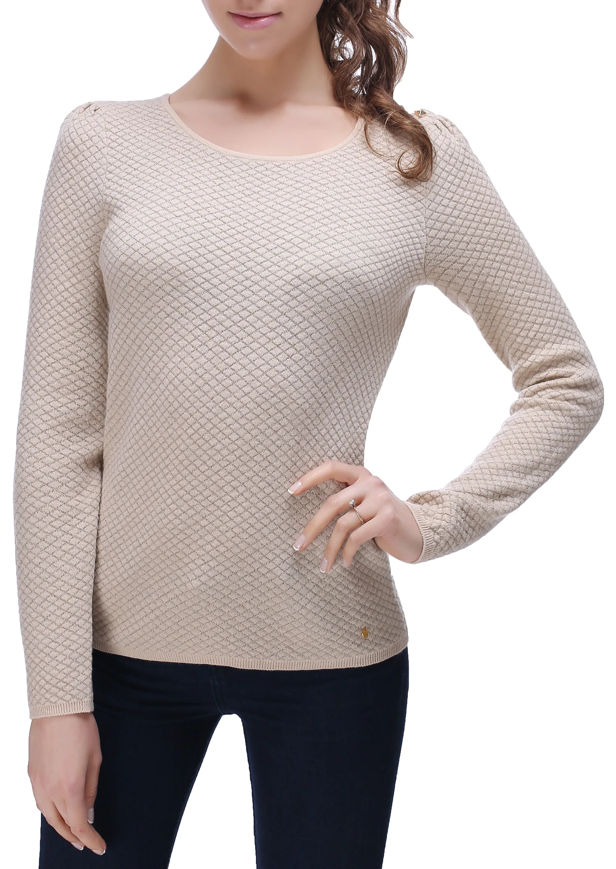 RH Women's Elegant Casual Warm Long Sleeve Pullover Sweater Top Outwear RH2064