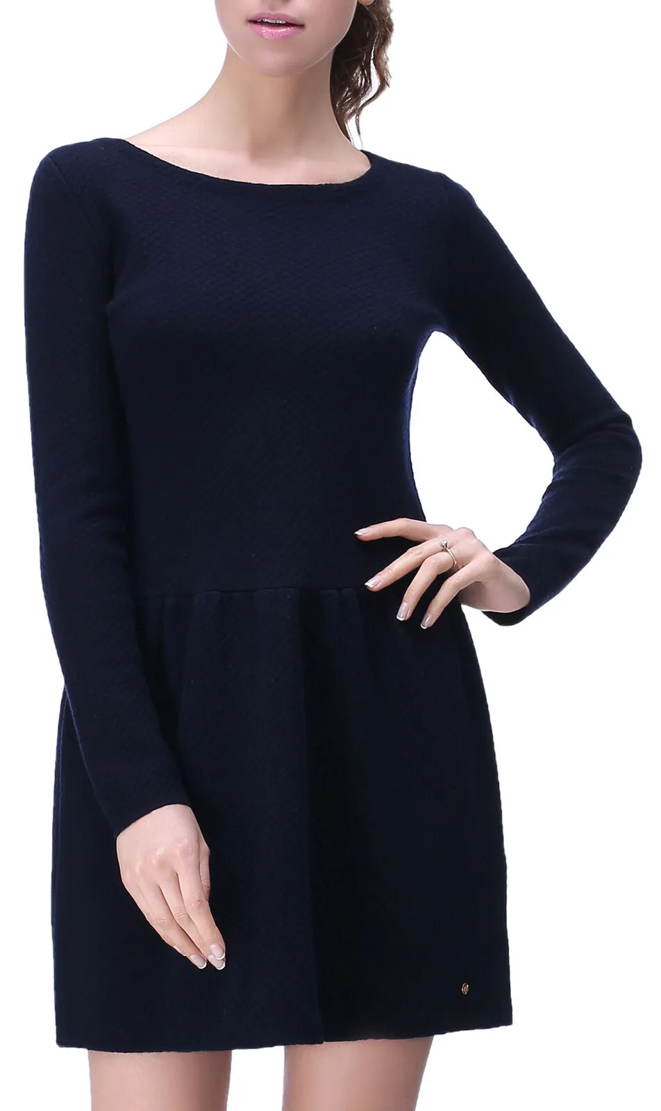 RH Women's Elegant Wool Sweater Dress w/ Zipper Back Top Pullover Blouse RH2060