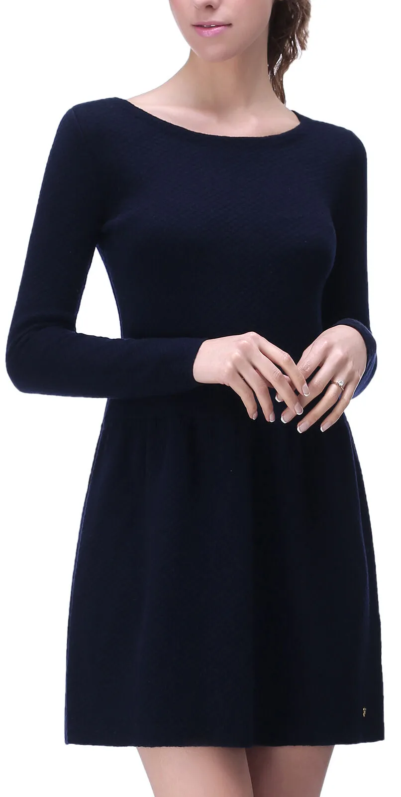 RH Women's Elegant Wool Sweater Dress w/ Zipper Back Top Pullover Blouse RH2060