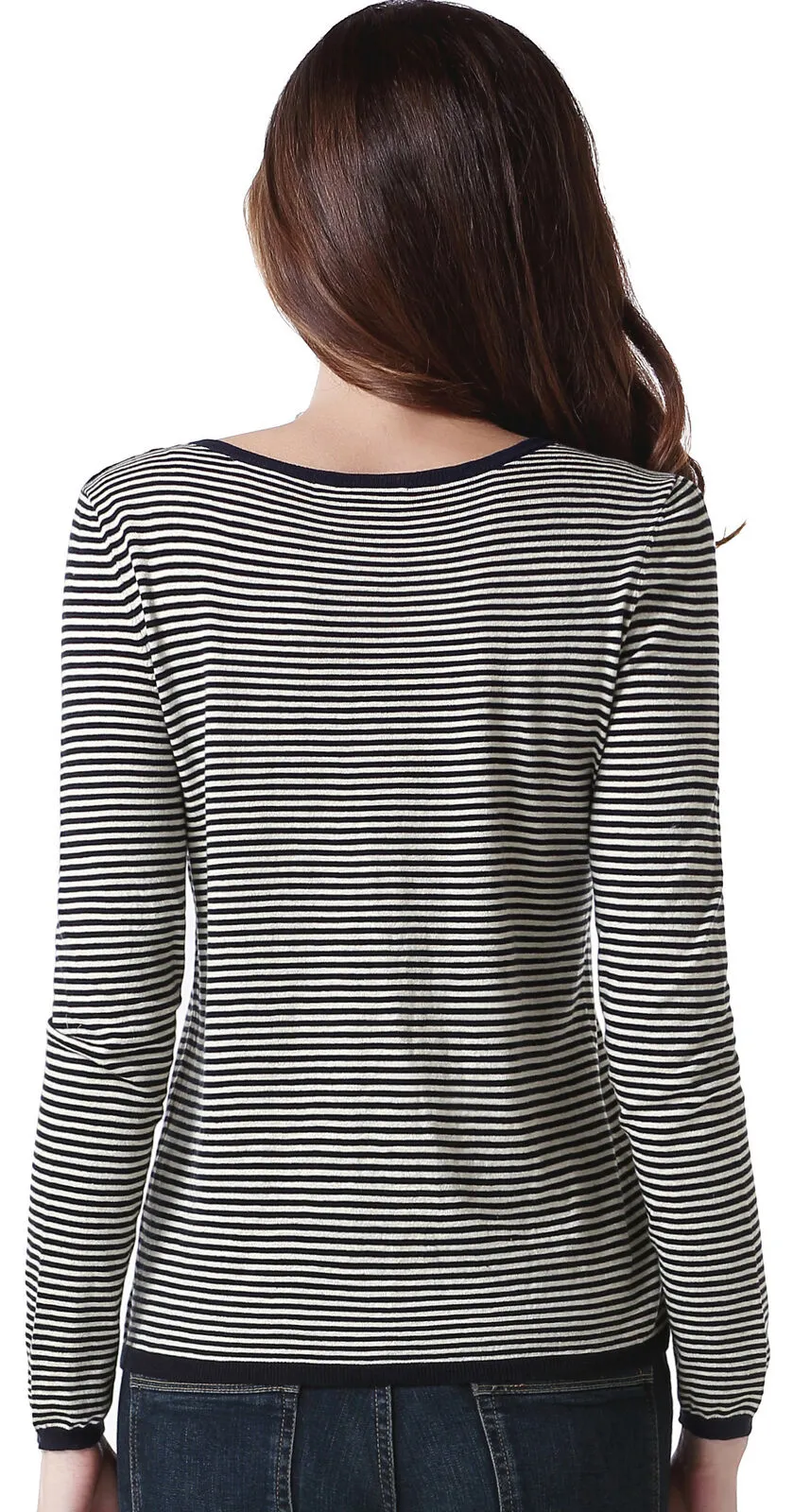 RH Women's Long Sleeve Striped Sweater Pullover Lightweight Top Outwear RH2056