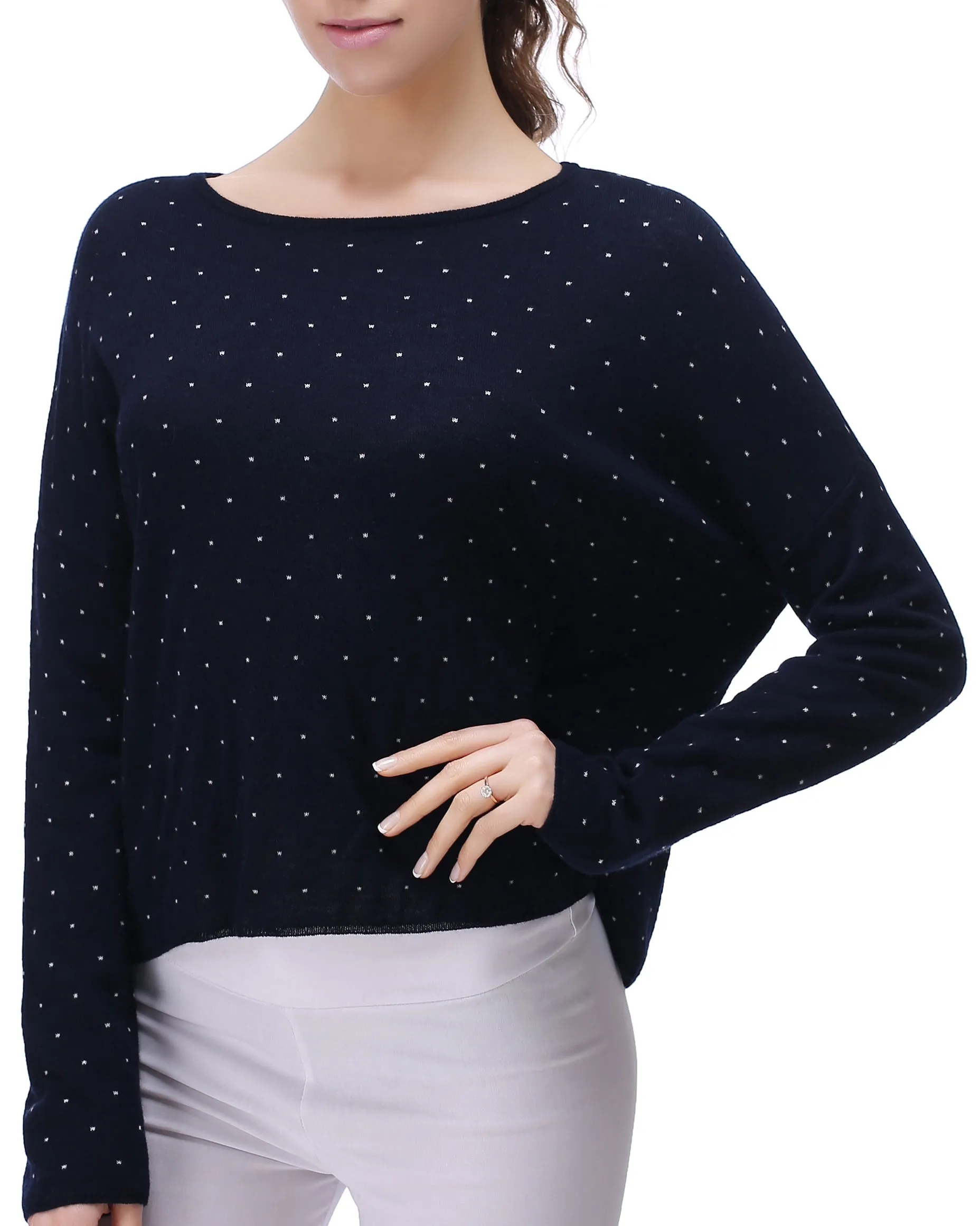 RH Women's Warm Lightweight Polka Long Sleeve Pullover Sweater Top Out RH2065