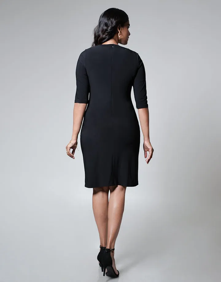 Sheath Dress with Pleated Details