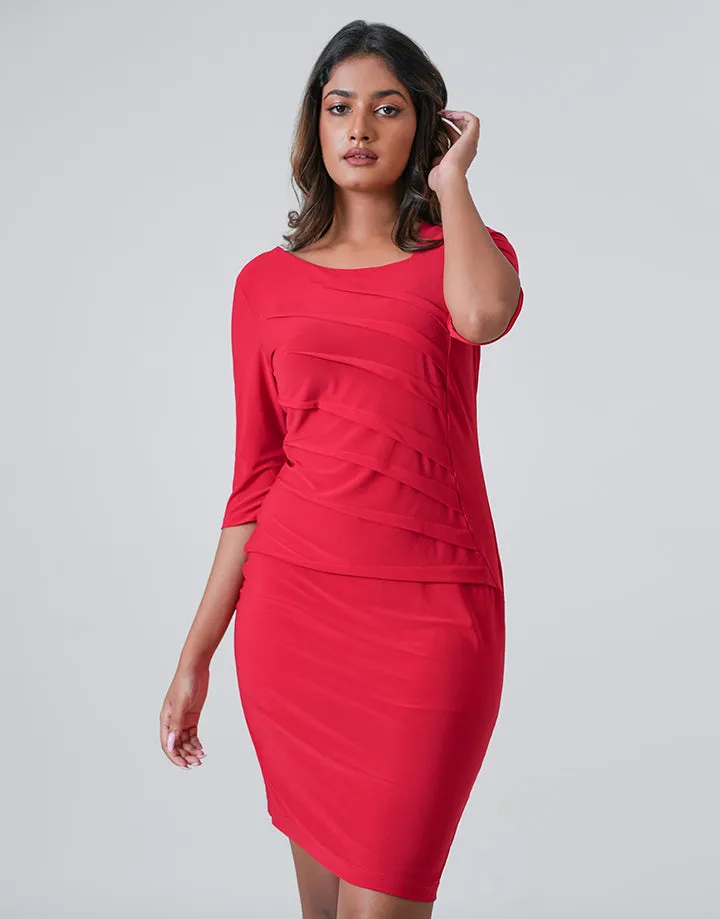 Sheath Dress with Pleated Details