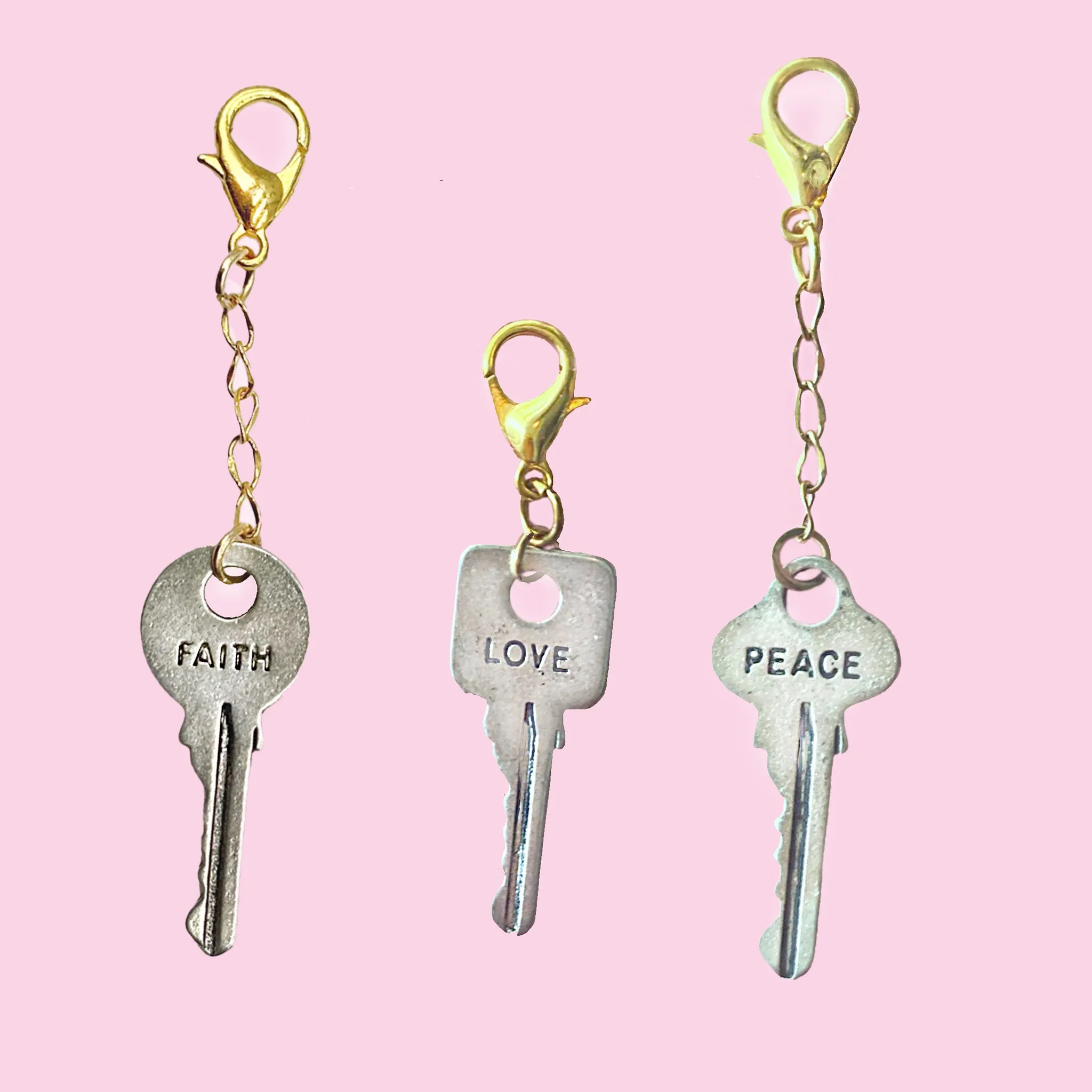 Silver Key Charms