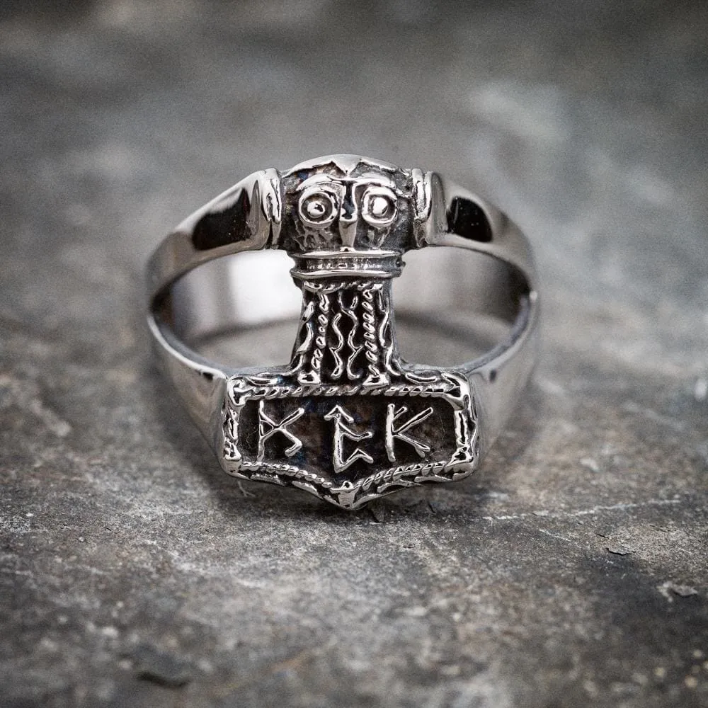 Stainless Steel Thor's Hammer Ring