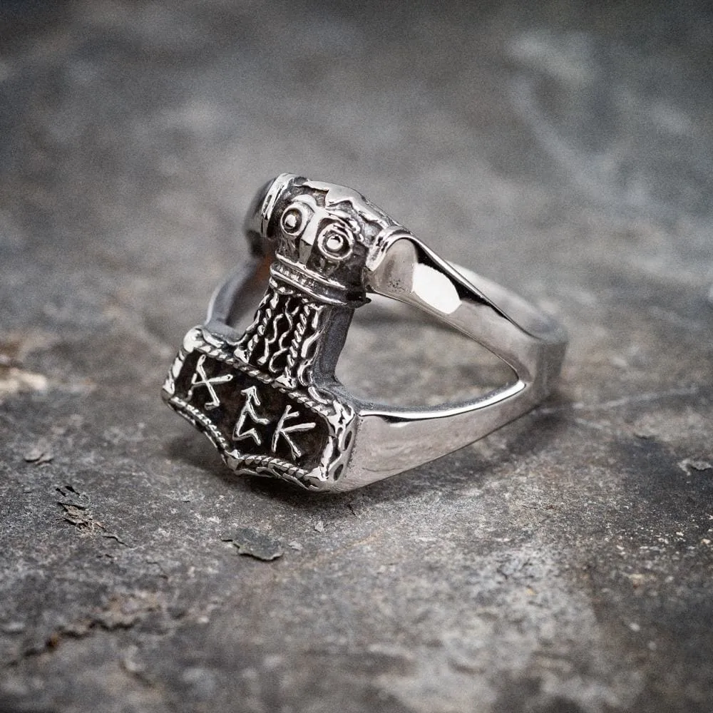 Stainless Steel Thor's Hammer Ring