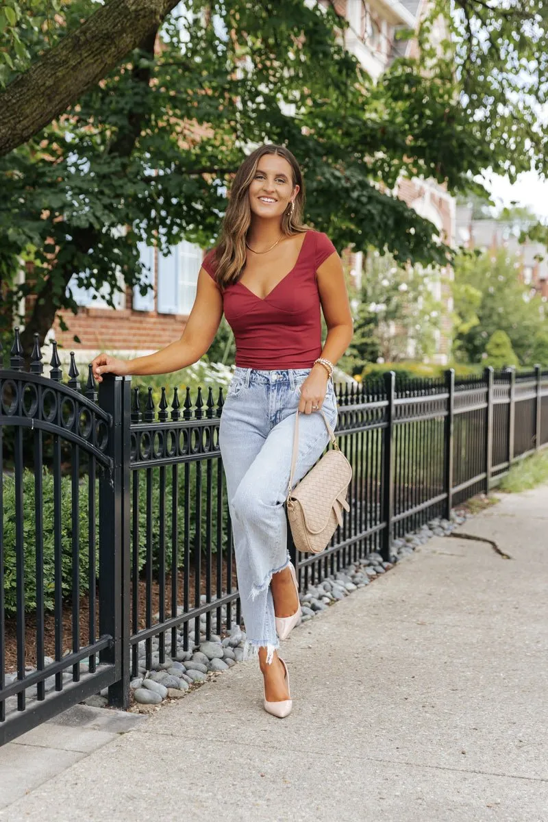 Sweetheart Corset Cami Top - Burgundy