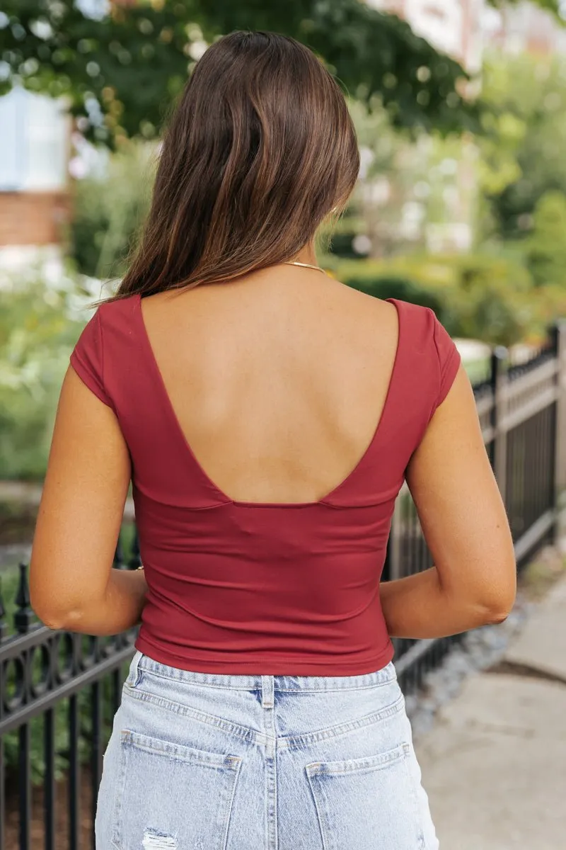 Sweetheart Corset Cami Top - Burgundy