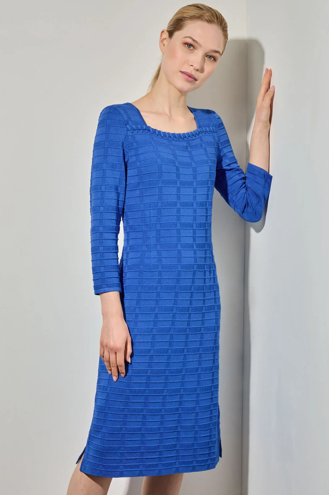 Textured Soft Knit Sheath Dress