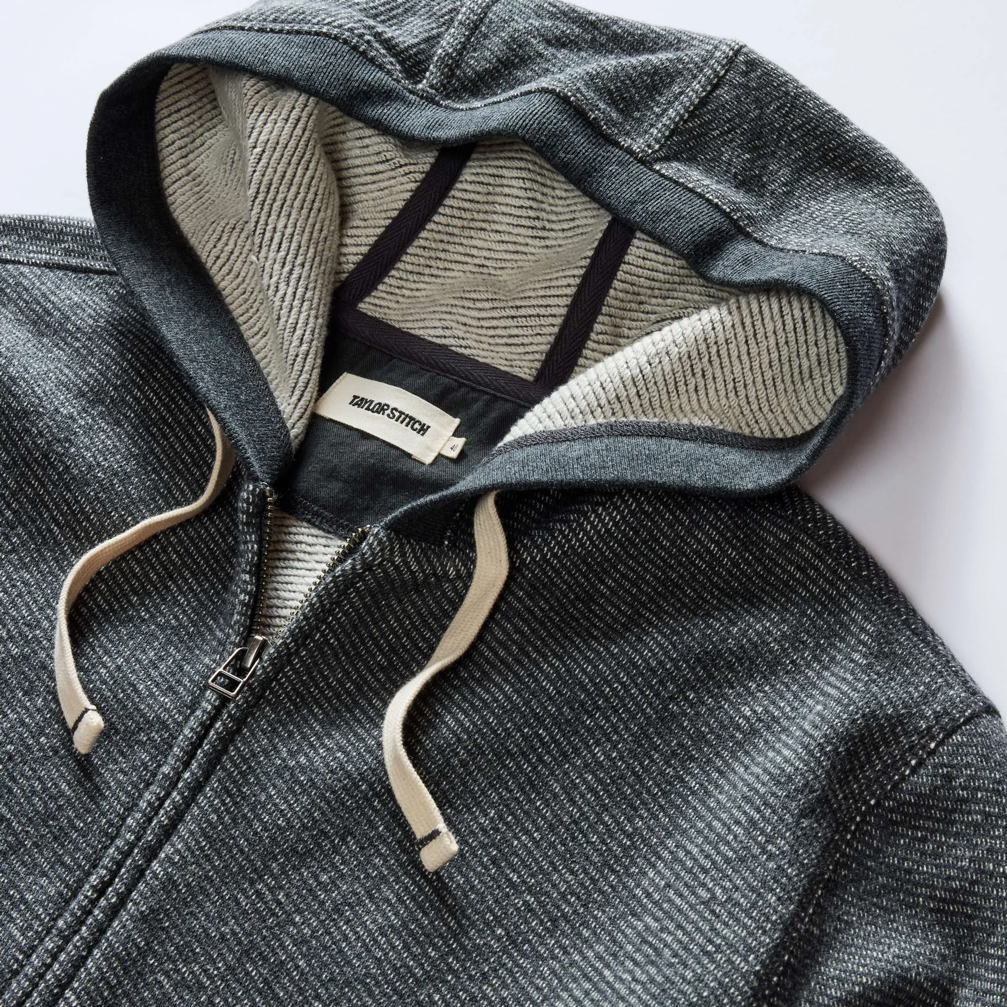 The Apres Zip Hoodie in Graphite French Terry Twill