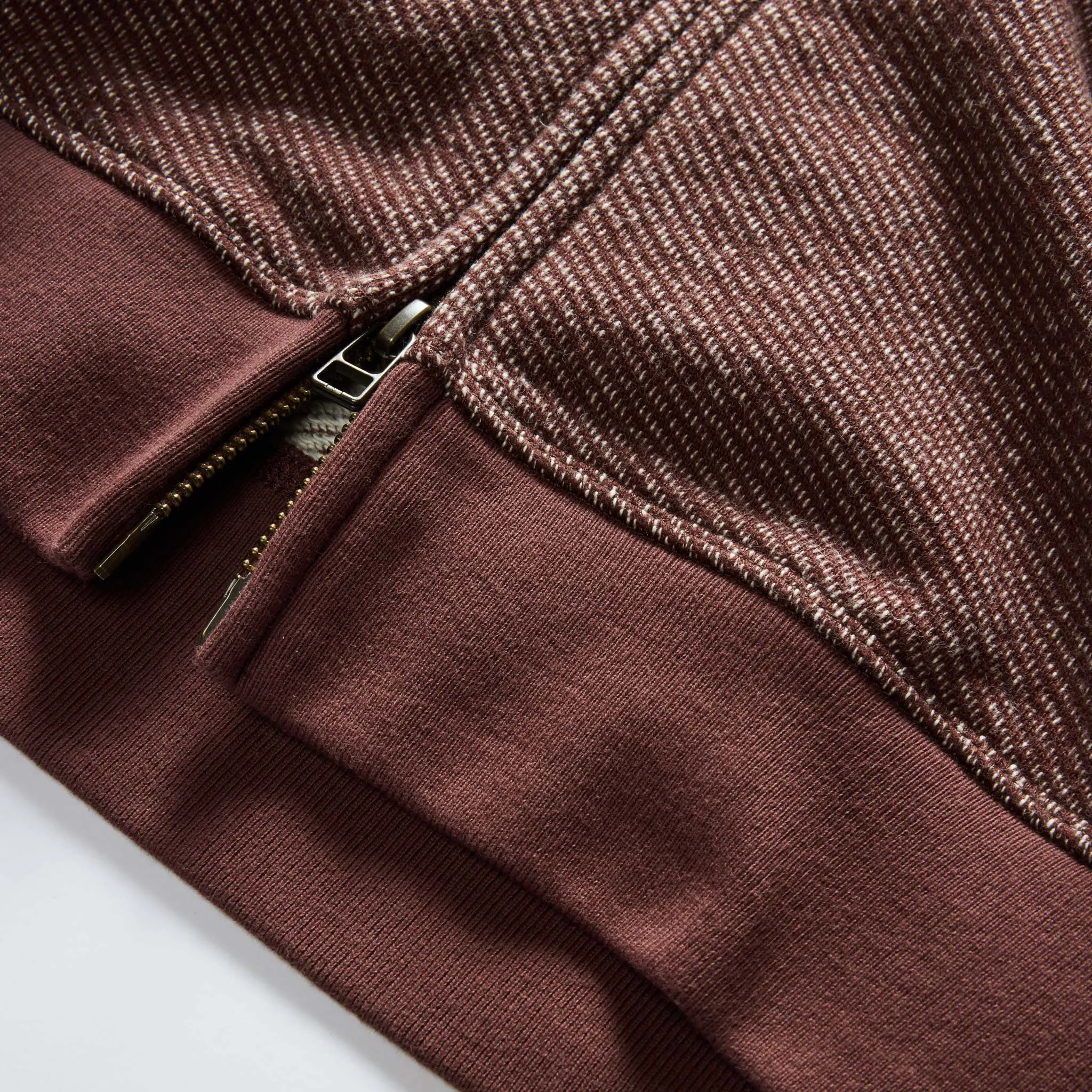 The Apres Zip Hoodie in Merlot French Terry Twill