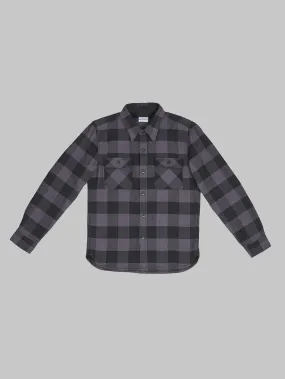 The Flat Head Block Check Flannel Shirt Grey/Black